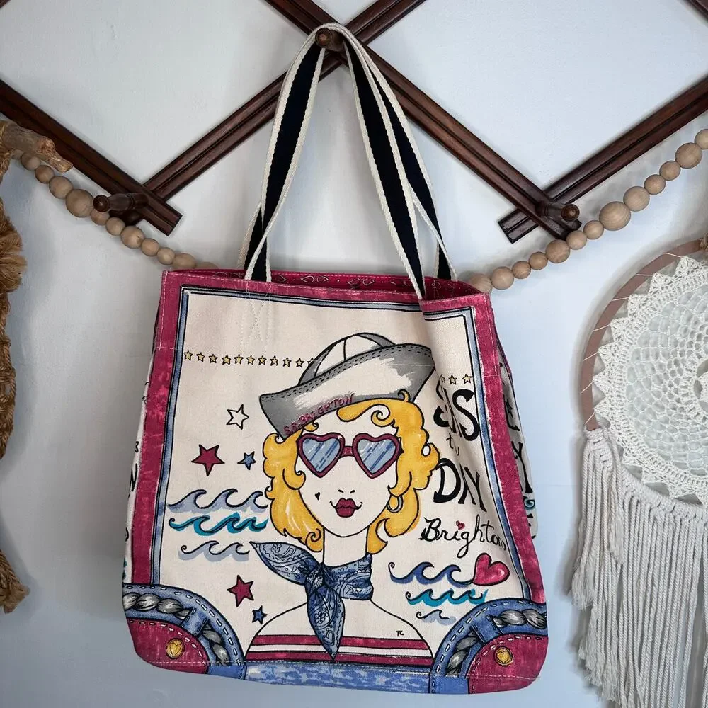 Brighton Seas the Day Sailor Anchor Large Canvas Tote